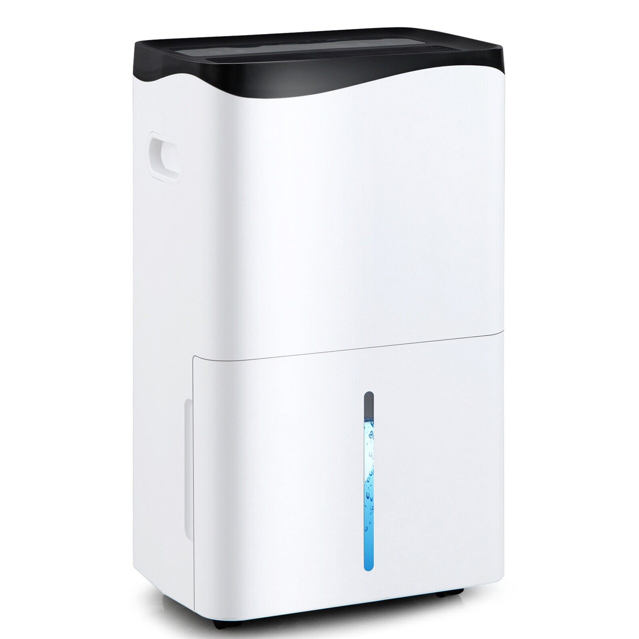 White 100 Pint Home Dehumidifier with Alexa and App Control for Basements
